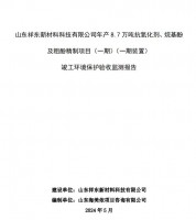 山東祥東新材料科技有限公司年產(chǎn)8.7萬噸抗氧化劑、烷基酚及粗酚精制項目(一期)(一期裝置)竣工環(huán)境保護驗收監(jiān)測報告